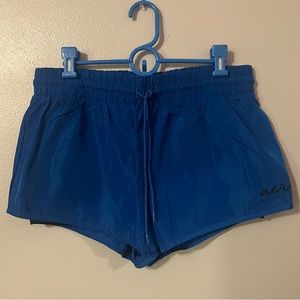 blue running shorts